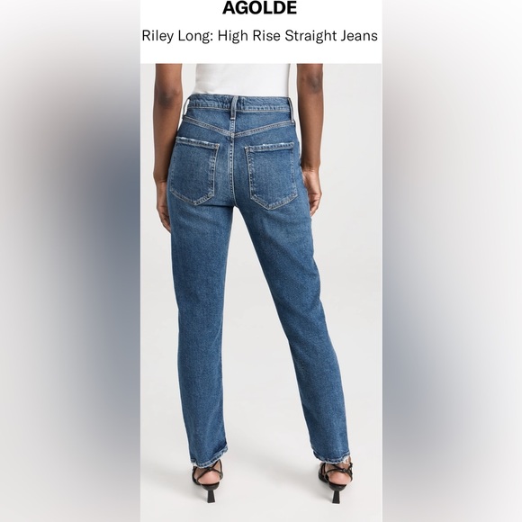 AGOLDE NWT denim jeans size 24 Riley Long High Rise Straight cypher - Picture 2 of 6